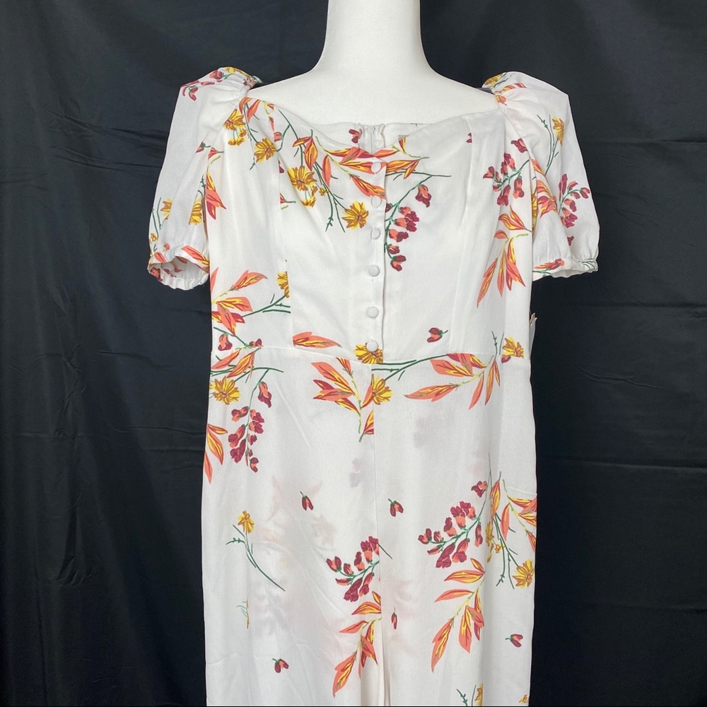 Gianni Bini white maxi floral romper